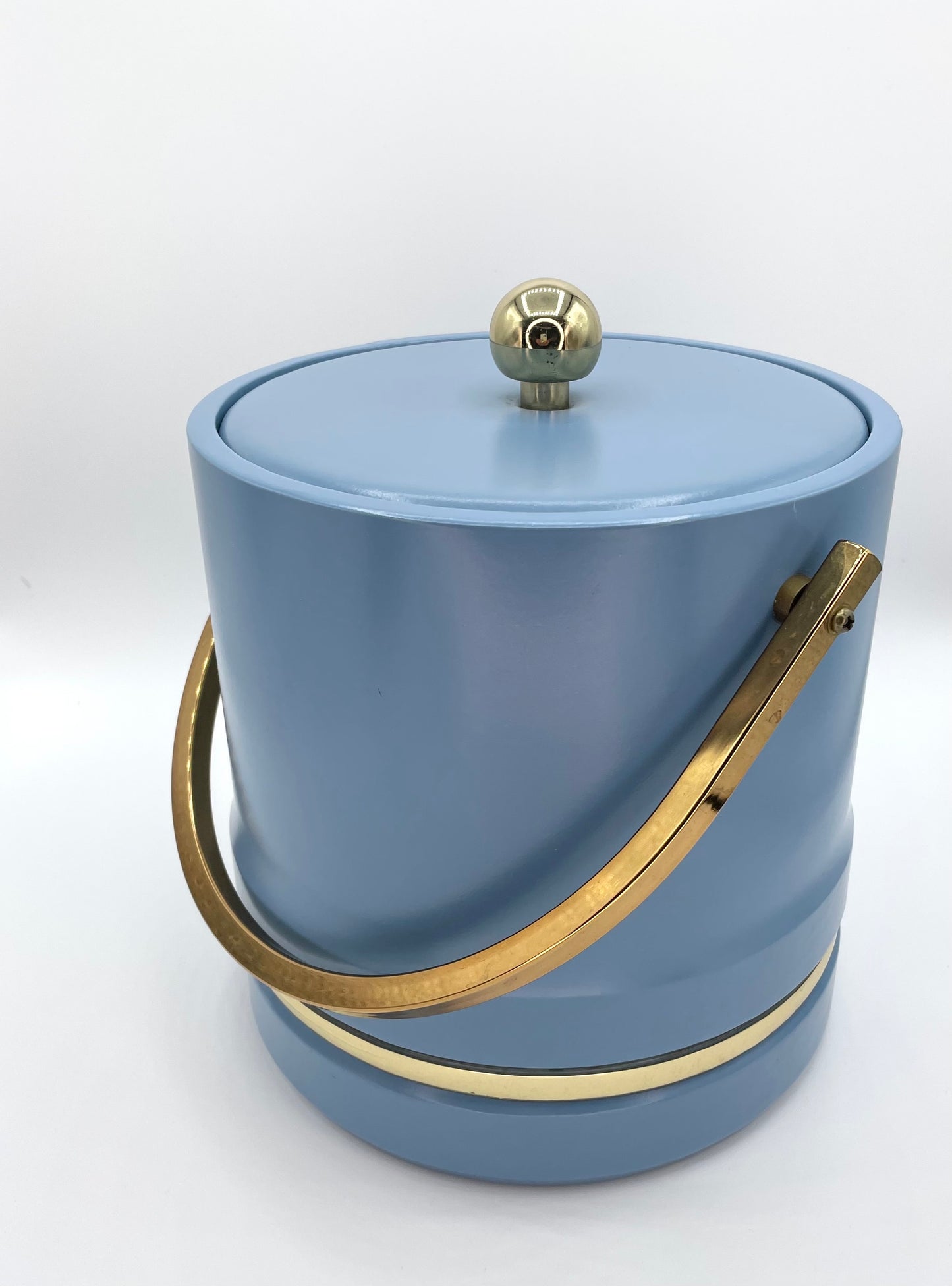 MCM Blue Vinyl Ice Bucket