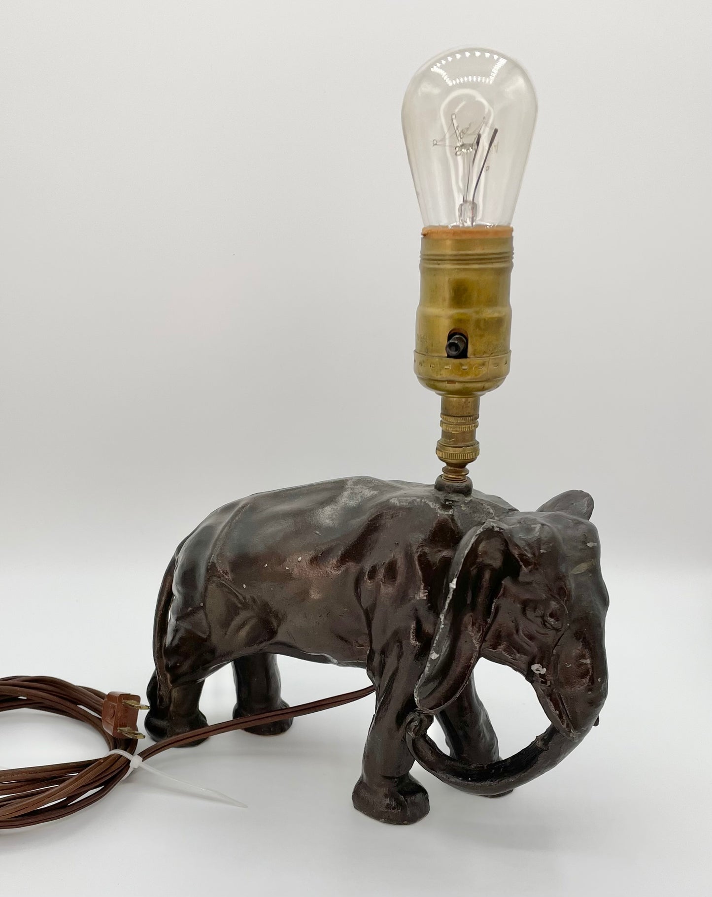 Cast Metal Elephant Lamp